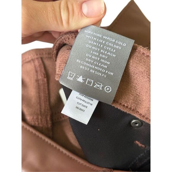 NEW Torrid Perfect Skinny Faux Leather Mid Rise Pants size 14 Brown Root Beer - Picture 10 of 12